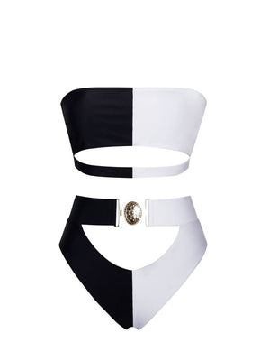 Xanadu Two Piece Swimsuit - Black and White