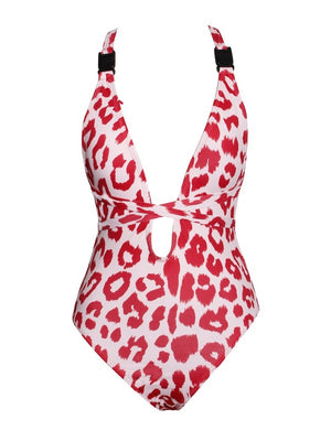 Arcadia Love One Piece Swimsuit - Red Leopard