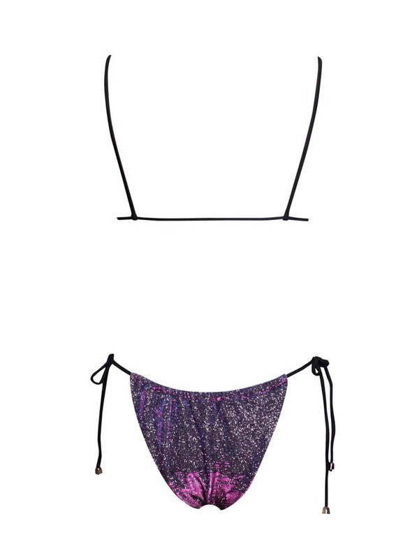 Nova Shine Two Piece Bikini - Purple Blue Glitter